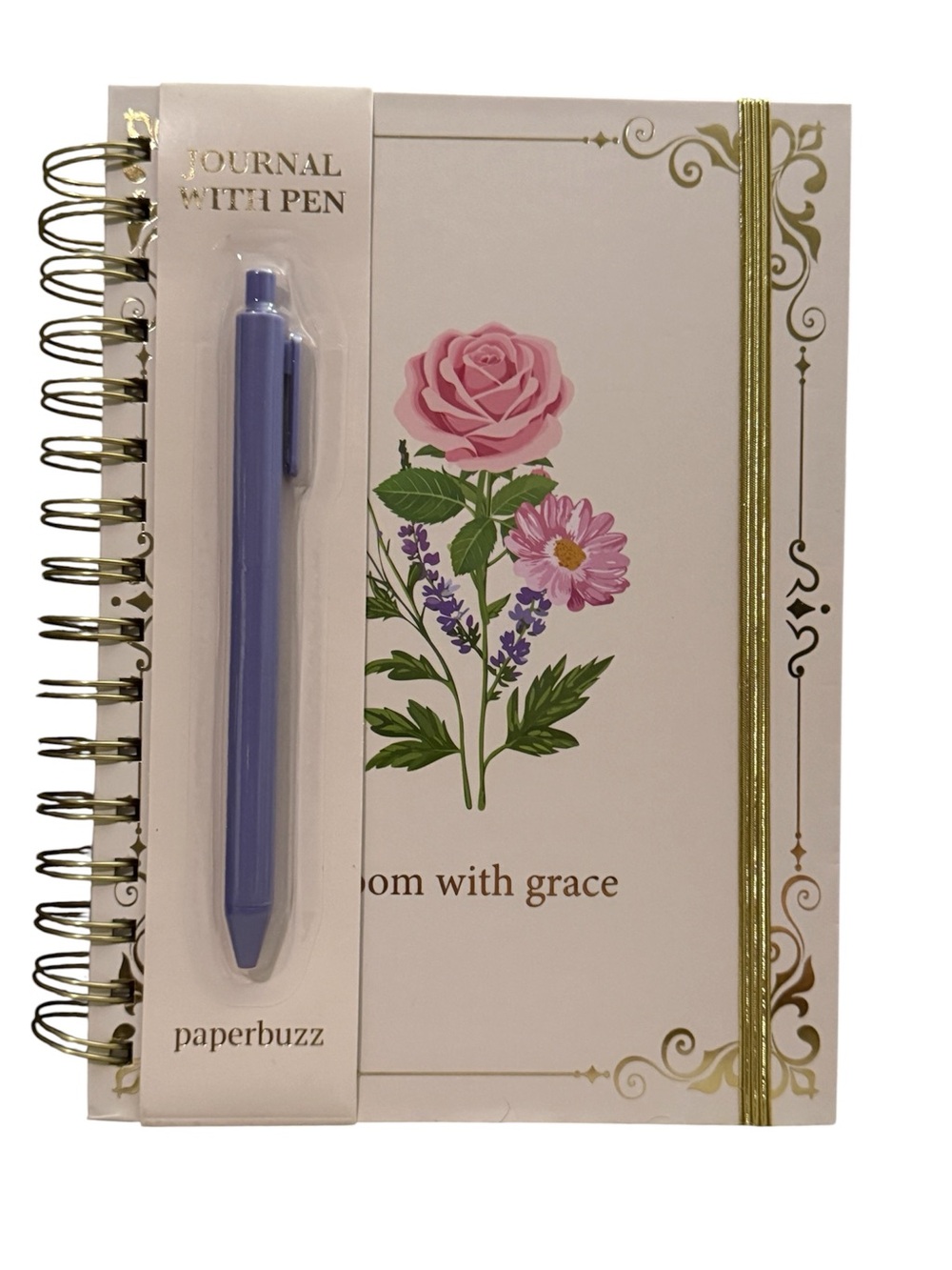 Floral Spiral Journal with Pen